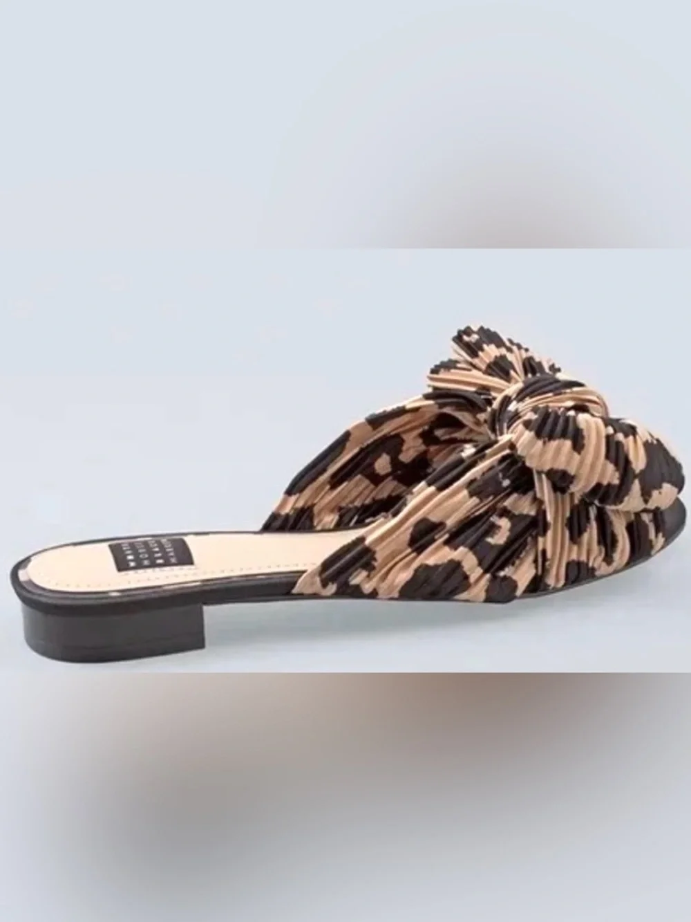 White House Black Market Liv Leopard Print Crinkle Slides - NWOT